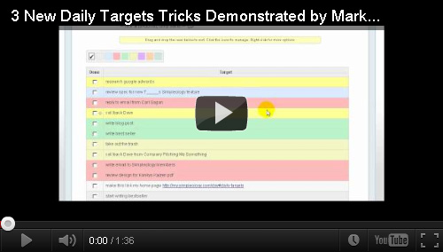 3 New Simpleology Daily Target Improvements Demonstrated by Mark Joyner